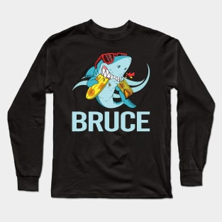 Funny Shark - Bruce Name Long Sleeve T-Shirt